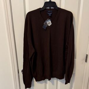 Club Room New 100% Cashmere Men's V-Neck Sweater in Chocolate Brown